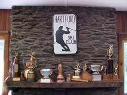 The mantle at Hartford Ski Club's Lodge